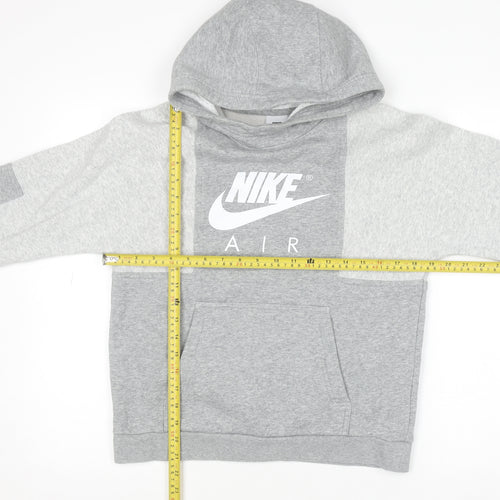 Nike Boys Grey Air Pullover Hoodie Size L 147-158cm Cotton Blend
