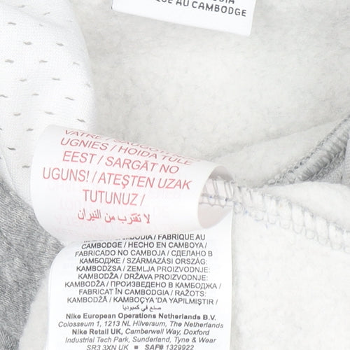 Nike Boys Grey Air Pullover Hoodie Size L 147-158cm Cotton Blend
