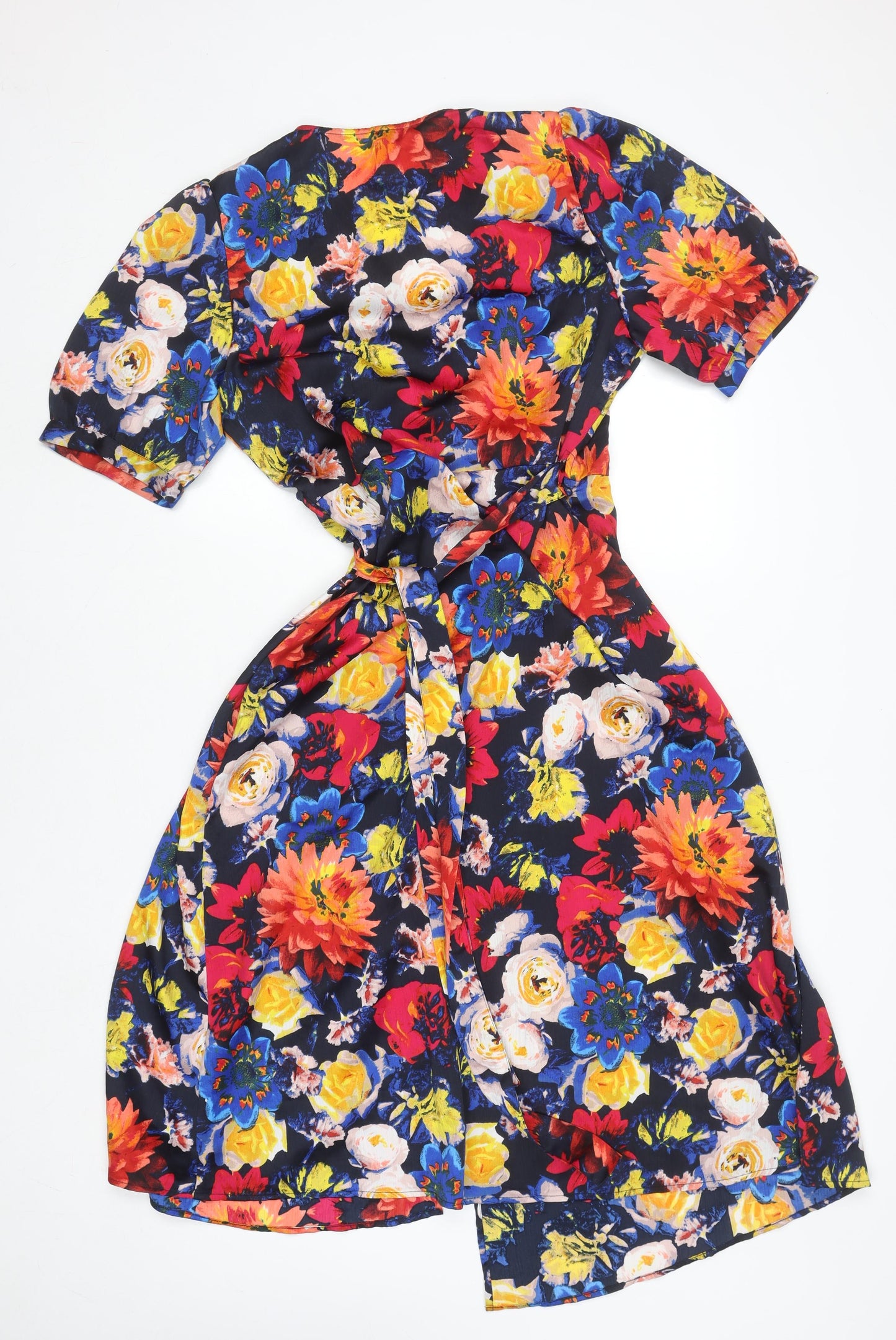 Vero Moda Women's Multicoloured Floral Wrap Midi Dress Size L