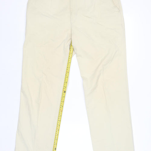 Meyer Men Beige Chino Trousers 34/30 Regular Cotton Blend