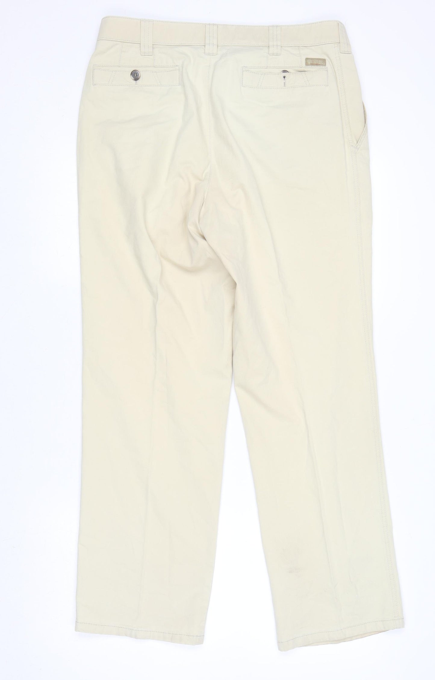 Meyer Men Beige Chino Trousers 34/30 Regular Cotton Blend