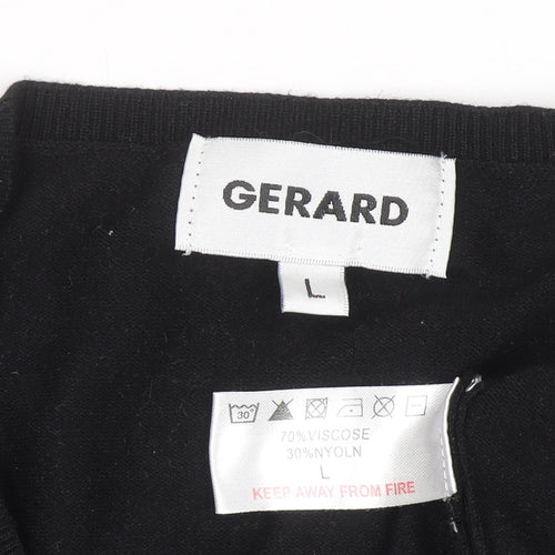 Gerard Women's Black L Knit Beaded Crew Neck Winter Jumper