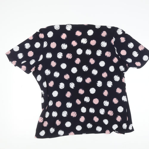 Bassini Women's Multicoloured Polka Dot Wrap Blouse XL