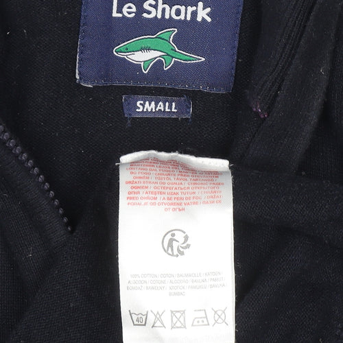 Le Shark Men Black Small Cotton 1/4 Zip High Neck Jumper