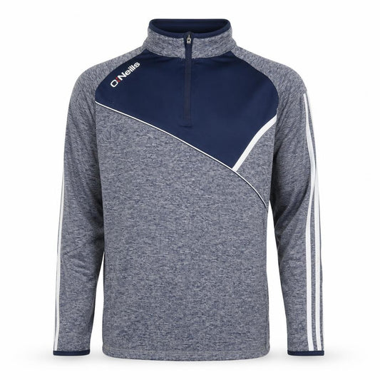 Front view of O'Neill Men's Blue 1/4 Zip Track Jacket L Athletic Fit