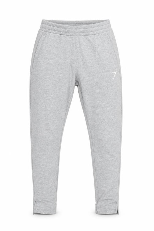 Front view of Gymshark men’s grey xs slim fit joggers tracksuit bottoms