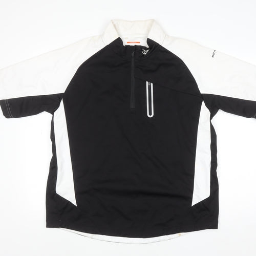 Dunlop Sport Men's Black White XL 1/4 Zip Polyester Activewear Top