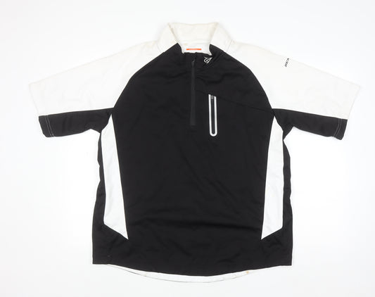 Dunlop Sport Men's Black White XL 1/4 Zip Polyester Activewear Top