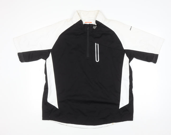 Dunlop Sport Men's Black White XL 1/4 Zip Polyester Activewear Top