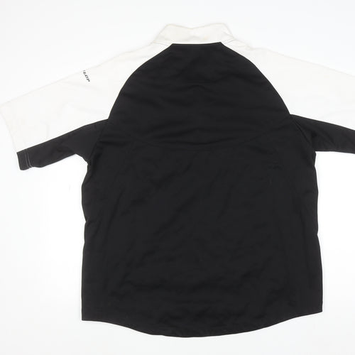 Dunlop Sport Men's Black White XL 1/4 Zip Polyester Activewear Top