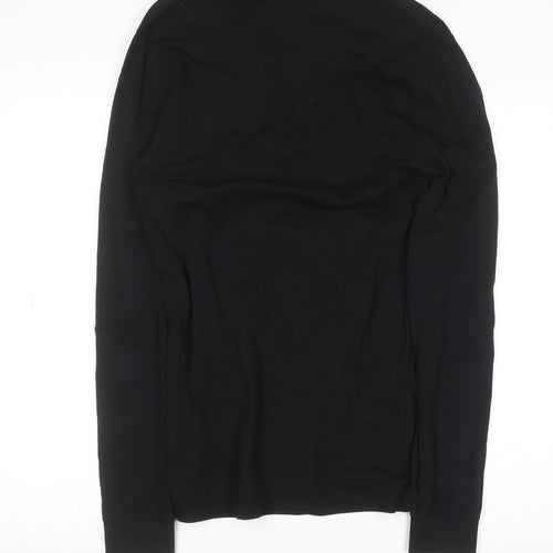 boohooMAN Men's Black Geometric Long Sleeve Cotton Button-Up Shirt S