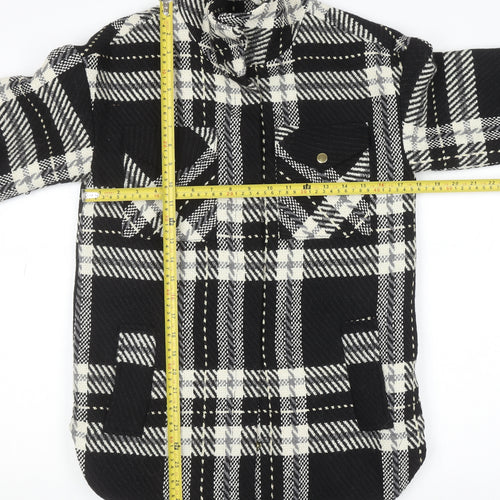 Mint Velvet Women's Black Check Wool Blend Shacket Jacket XS