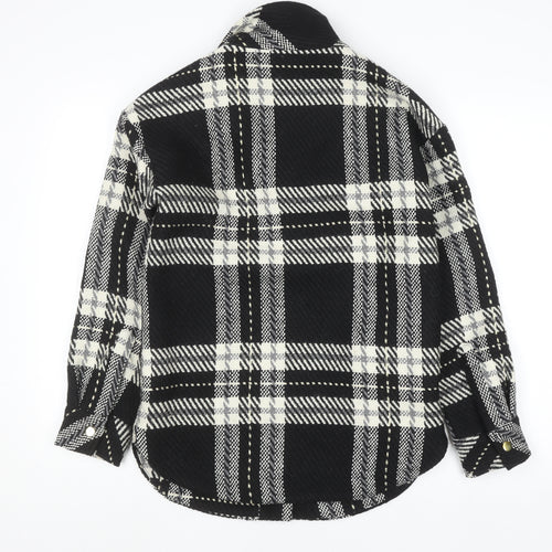 Mint Velvet Women's Black Check Wool Blend Shacket Jacket XS