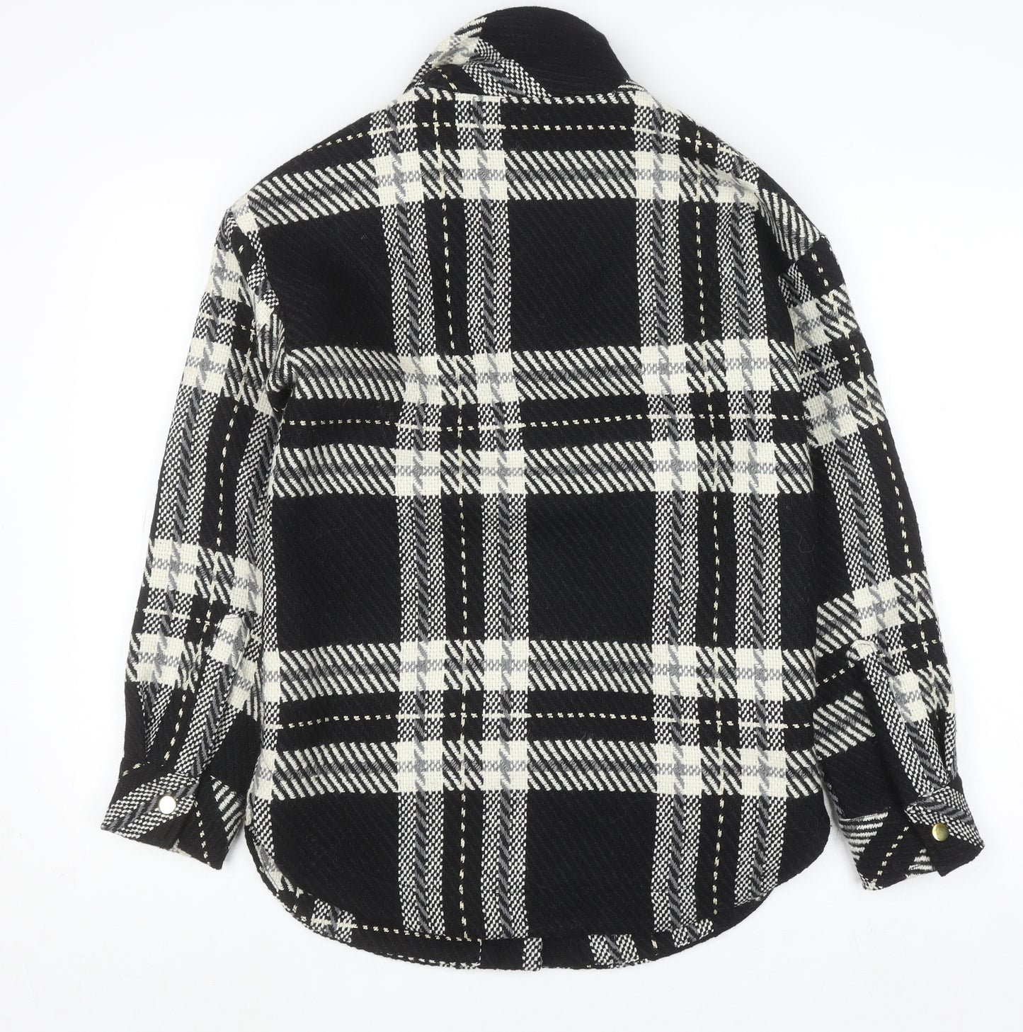 Mint Velvet Women's Black Check Wool Blend Shacket Jacket XS