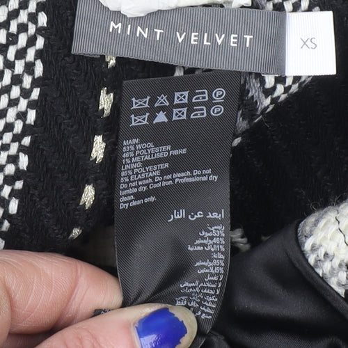 Mint Velvet Women's Black Check Wool Blend Shacket Jacket XS