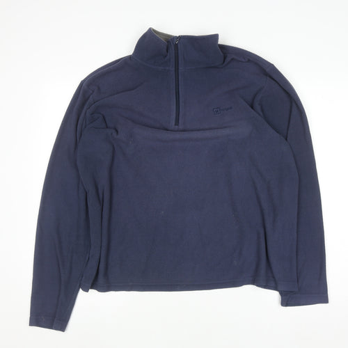 Hi Gear Men's Blue Fleece 1/4 Zip Pullover Sweatshirt Size L