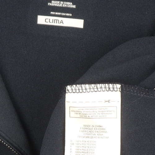 Adidas Boys Navy Blue Full Zip Hoodie 11-12 Years Polyester Climalite