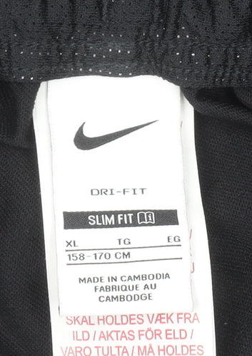 Nike Boys Black Dri-Fit Slim Fit Track Pants XL 158–170cm