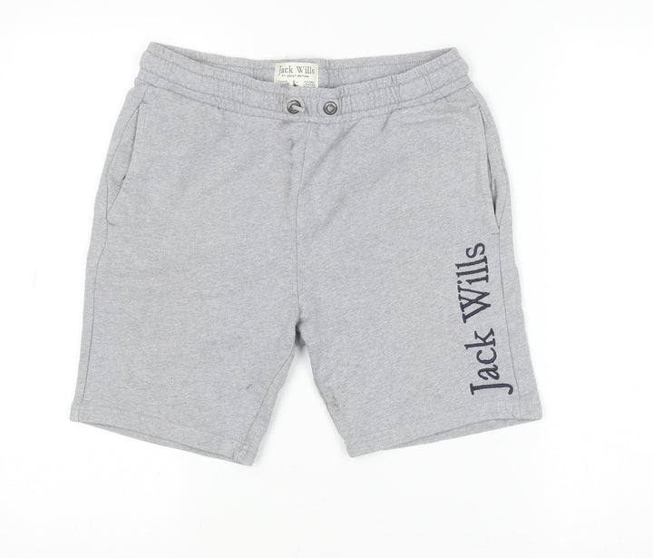 Jack Wills Boys Grey Sweat Shorts 12-13 Years Regular Fit Elastic Waist