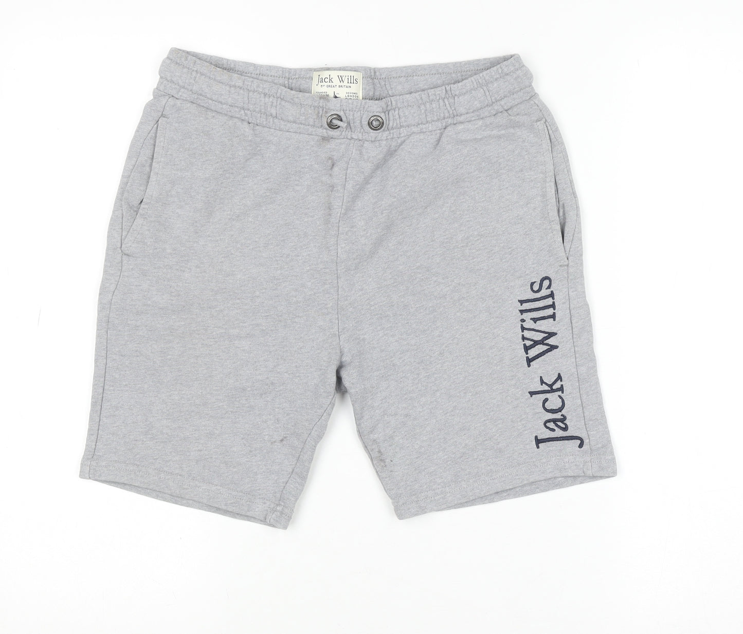 Jack Wills Boys Grey Sweat Shorts 12-13 Years Regular Fit Elastic Waist