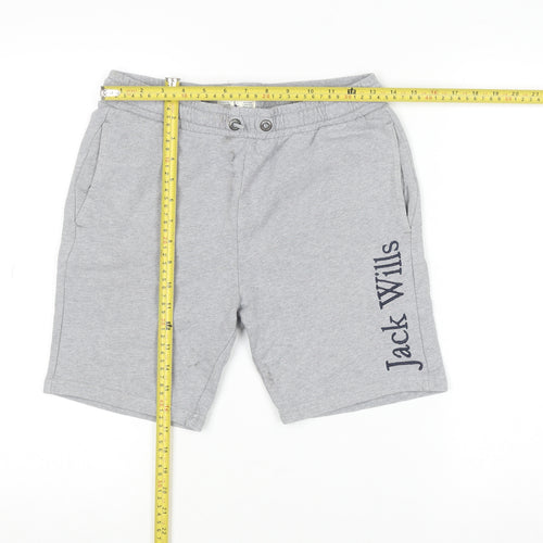 Jack Wills Boys Grey Sweat Shorts 12-13 Years Regular Fit Elastic Waist