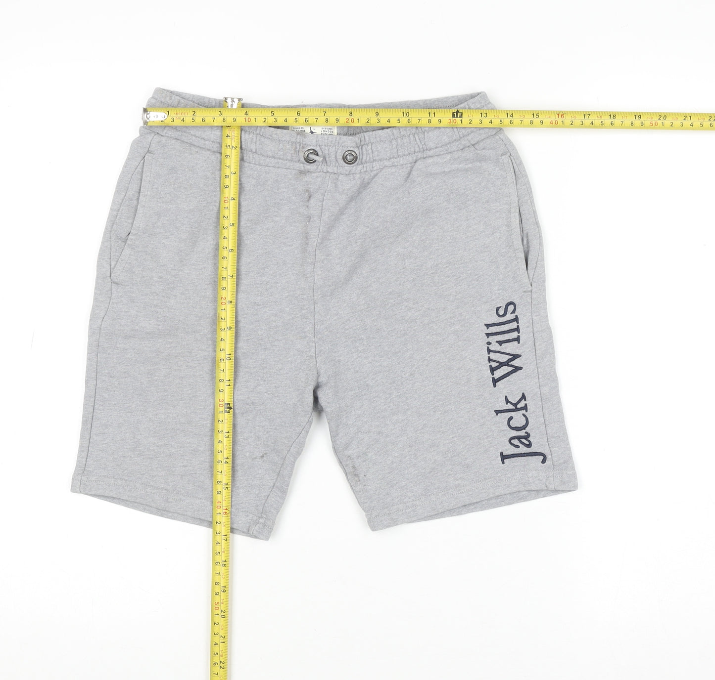 Jack Wills Boys Grey Sweat Shorts 12-13 Years Regular Fit Elastic Waist