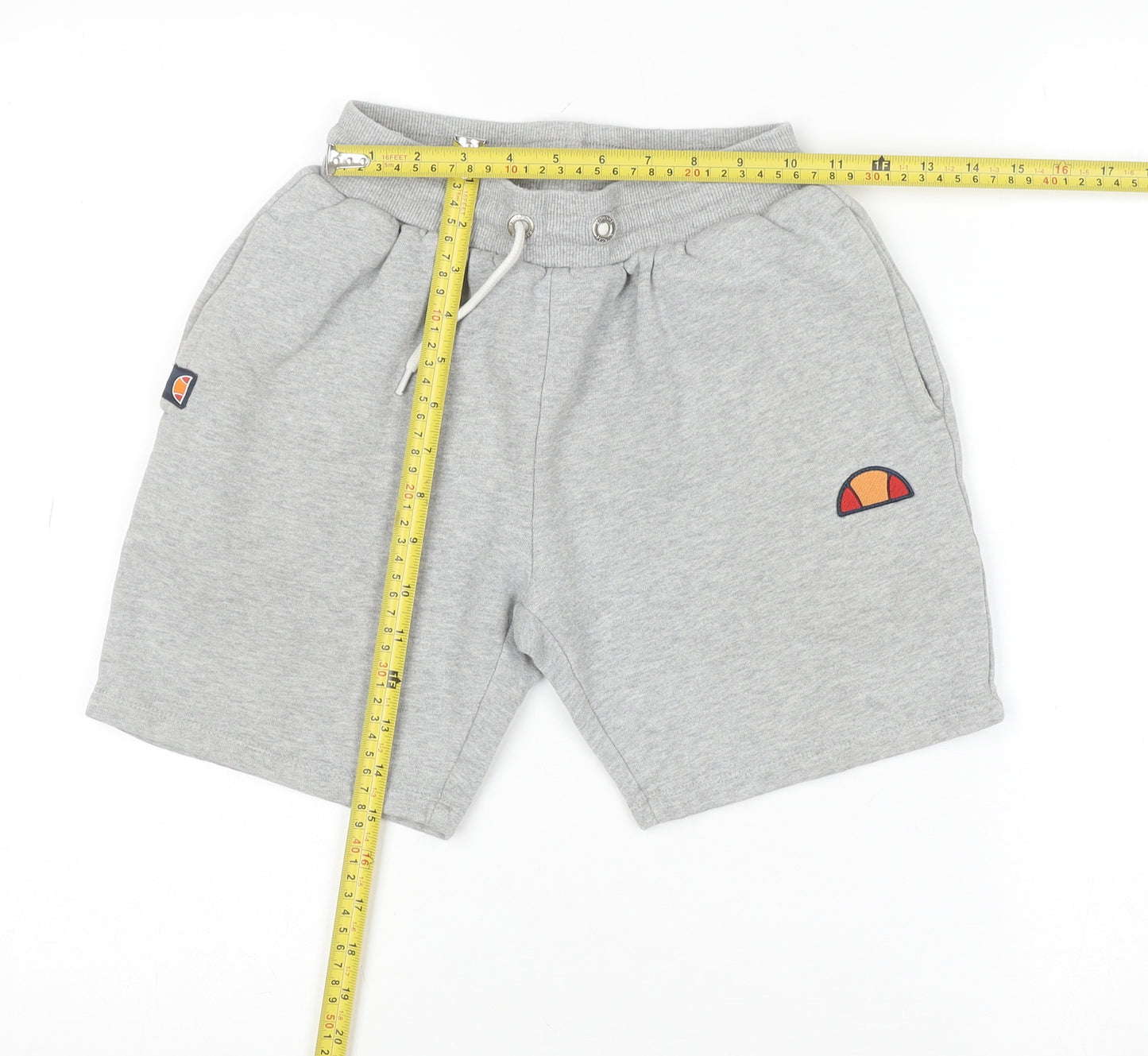 Ellesse Boys Grey Sweat Shorts 12-13 Years Regular Fit Drawstring Pockets