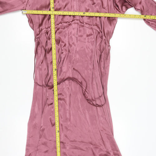 Paul Costelloe Living Studio Women Pink Viscose Midi A-Line Dress Size 10
