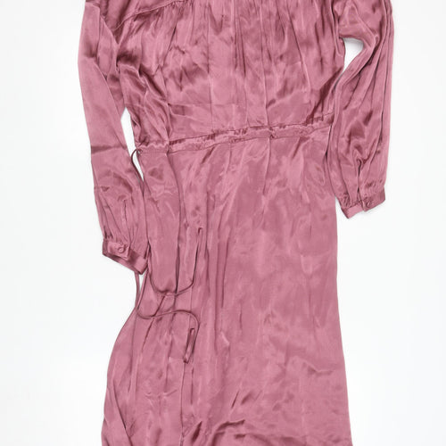 Paul Costelloe Living Studio Women Pink Viscose Midi A-Line Dress Size 10