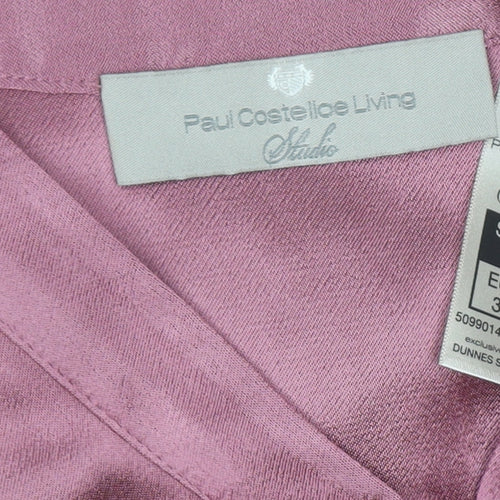 Paul Costelloe Living Studio Women Pink Viscose Midi A-Line Dress Size 10