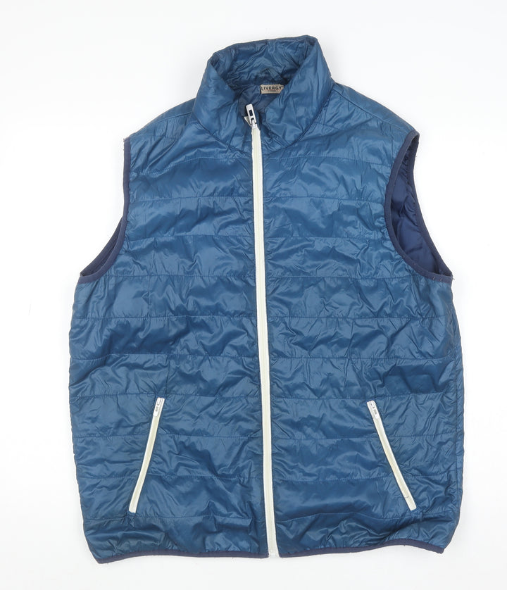 Livergy Men's Blue Padded Lightweight Bodywarmer Gilet Size 42 Regular