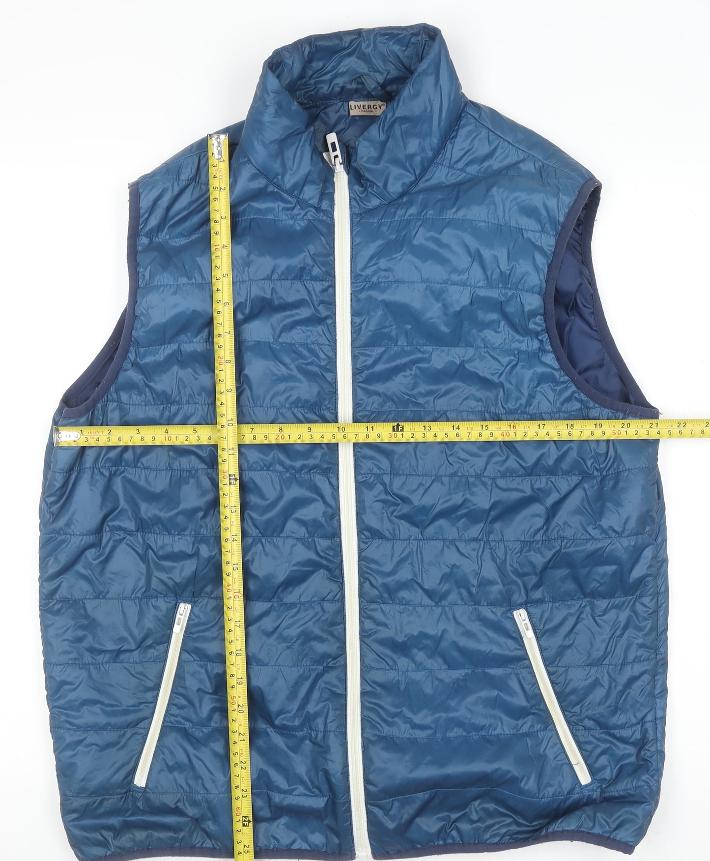 Livergy Men's Blue Padded Lightweight Bodywarmer Gilet Size 42 Regular