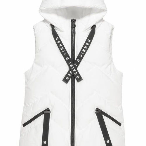 Saint & Sinner Women’s White Hooded Puffer Waistcoat Size 10