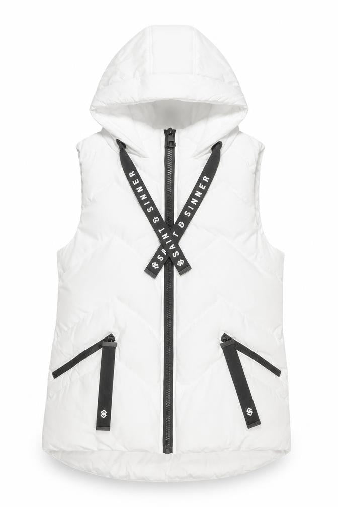 Saint & Sinner Women’s White Hooded Puffer Waistcoat Size 10