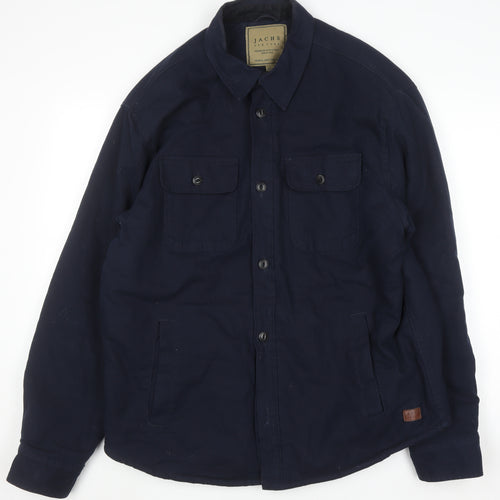 JACHS New York Men's Blue XL Cotton Twill Lined Shirt Jacket