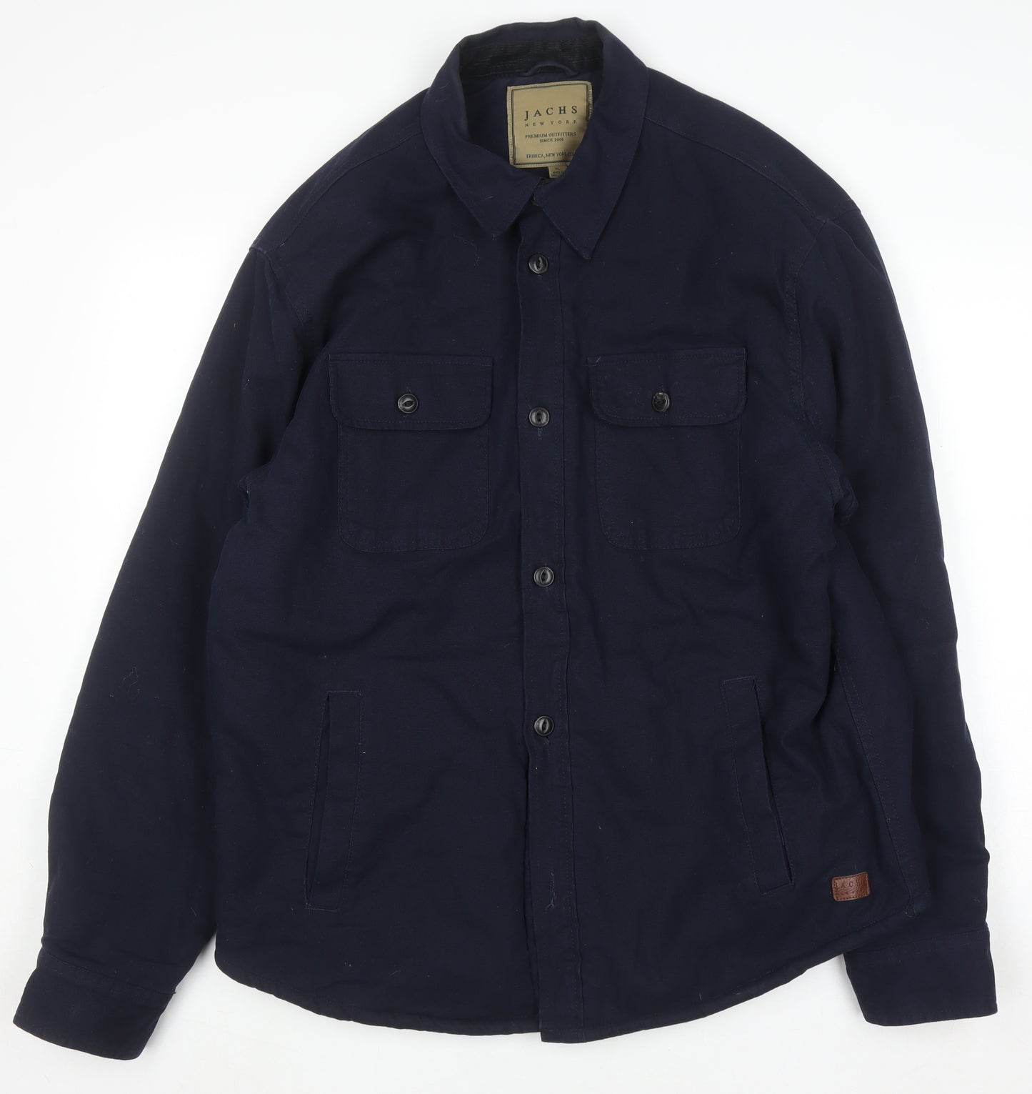 JACHS New York Men's Blue XL Cotton Twill Lined Shirt Jacket