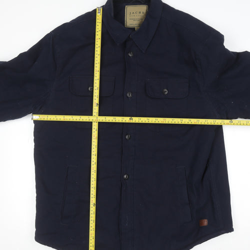 JACHS New York Men's Blue XL Cotton Twill Lined Shirt Jacket