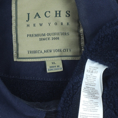 JACHS New York Men's Blue XL Cotton Twill Lined Shirt Jacket