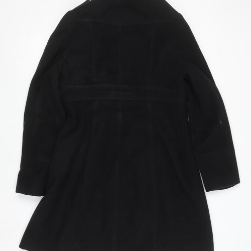 Wallis Women's Black Mid-Length Button Up Coat Size 12
