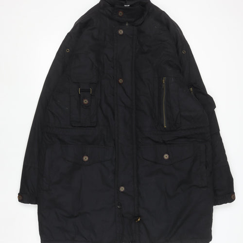 Rite Road Mens Black L Parka Jacket Polyester Cotton Lined Winter Coat