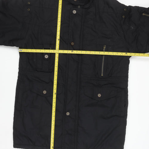 Rite Road Mens Black L Parka Jacket Polyester Cotton Lined Winter Coat