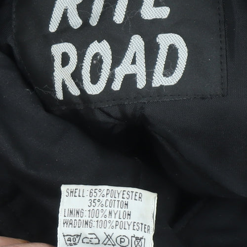 Rite Road Mens Black L Parka Jacket Polyester Cotton Lined Winter Coat