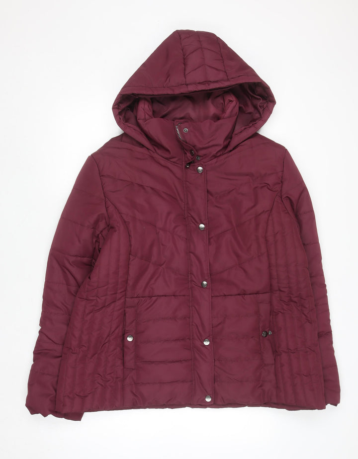 Champion Bramley Women's Red Hooded Puffer Jacket Size 18