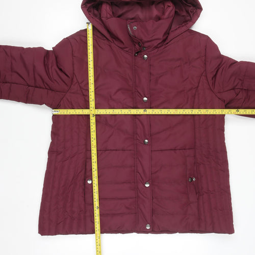 Champion Bramley Women's Red Hooded Puffer Jacket Size 18