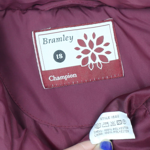 Champion Bramley Women's Red Hooded Puffer Jacket Size 18