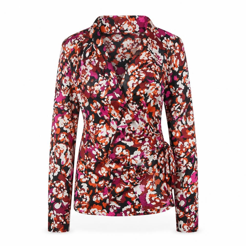 Front view of Second Female Women's Multicoloured Floral Wrap Blouse M