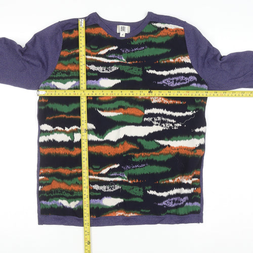 YAL New York Women's Purple Abstract Knit Pullover Jumper M