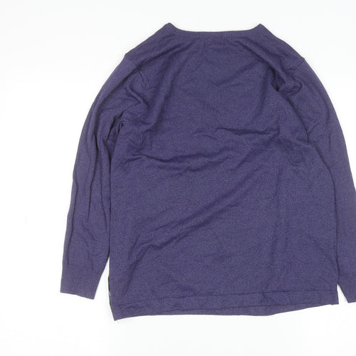 YAL New York Women's Purple Abstract Knit Pullover Jumper M