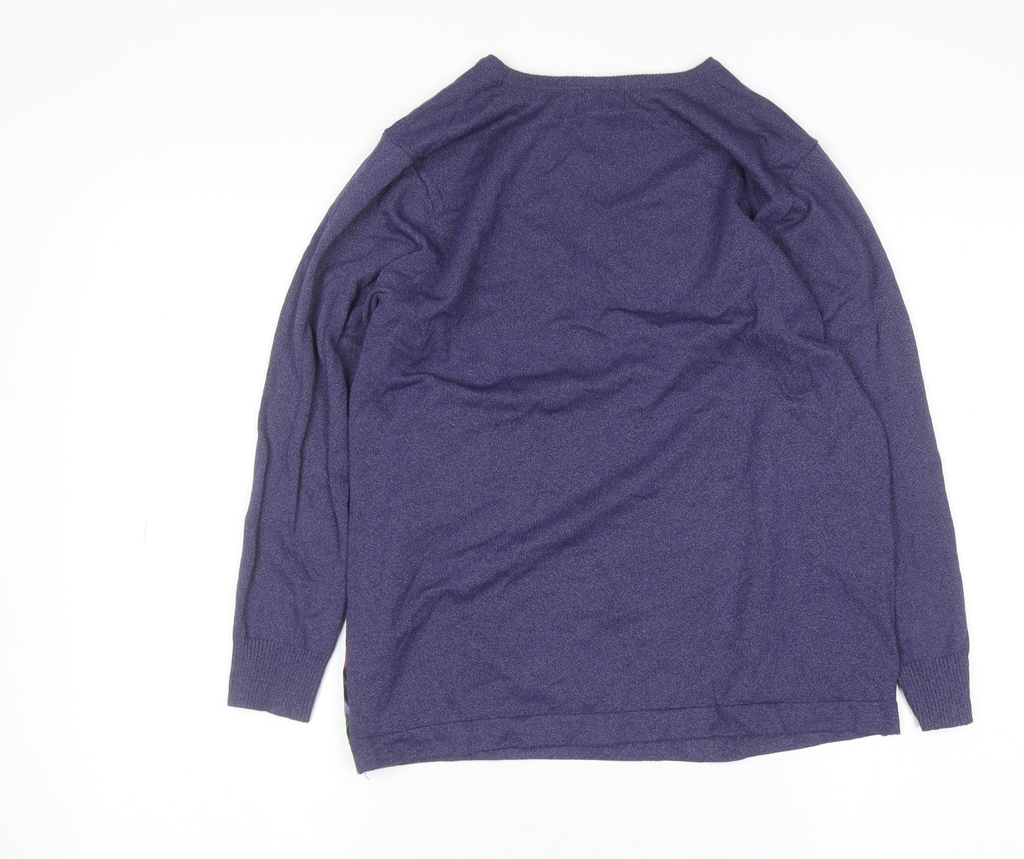 YAL New York Women's Purple Abstract Knit Pullover Jumper M