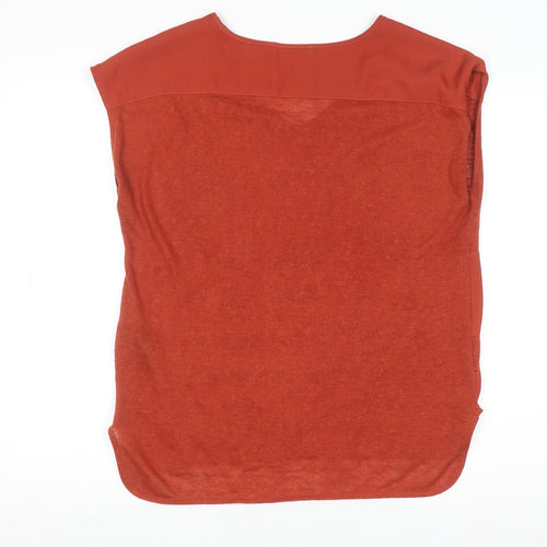 Marks and Spencer Women's Brown Sleeveless V-Neck Blouse Size 12